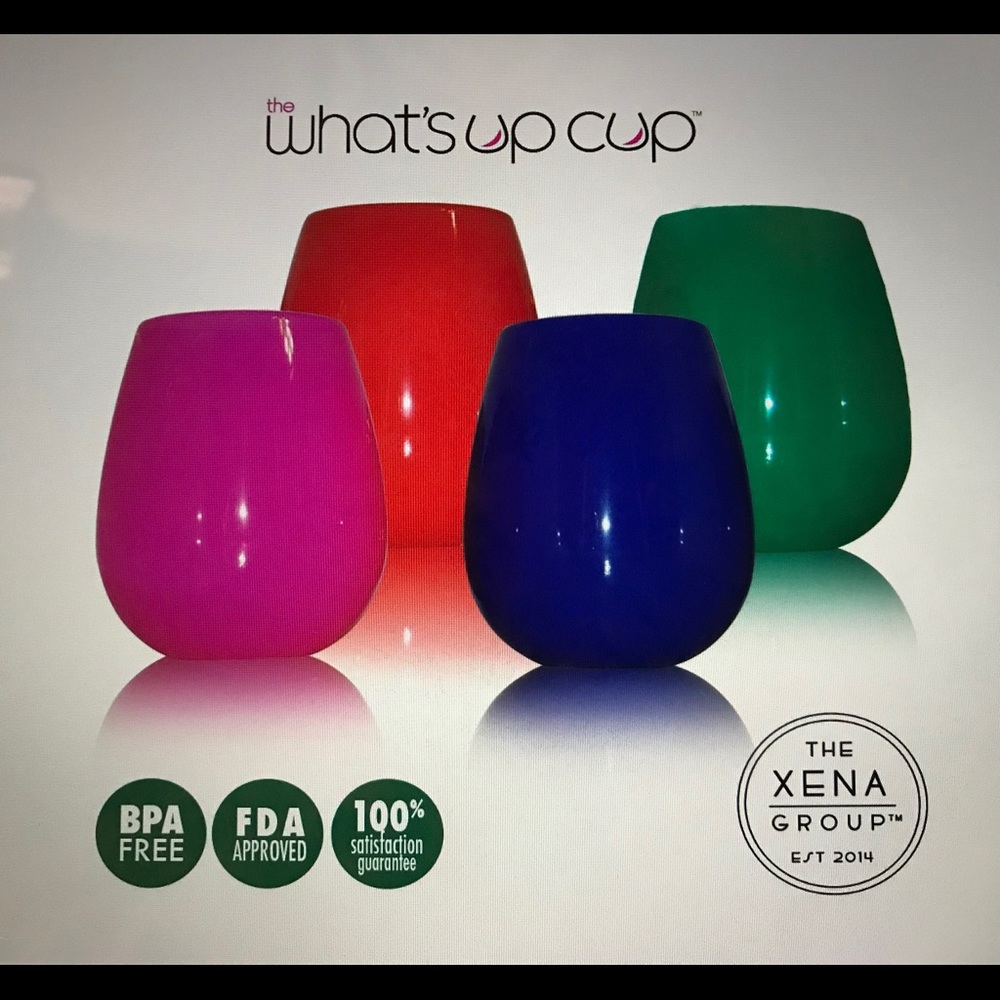 COPY - Stemless Silicone Wineglass - FOUR Sets of 4 Colorsw/bags.